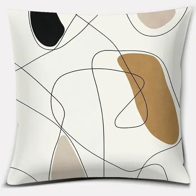Warm Color Geometric Series Throw Pillow Home Office Decoration Bedroom Sofa Car Cushion Cover With Zipper Pillowcase