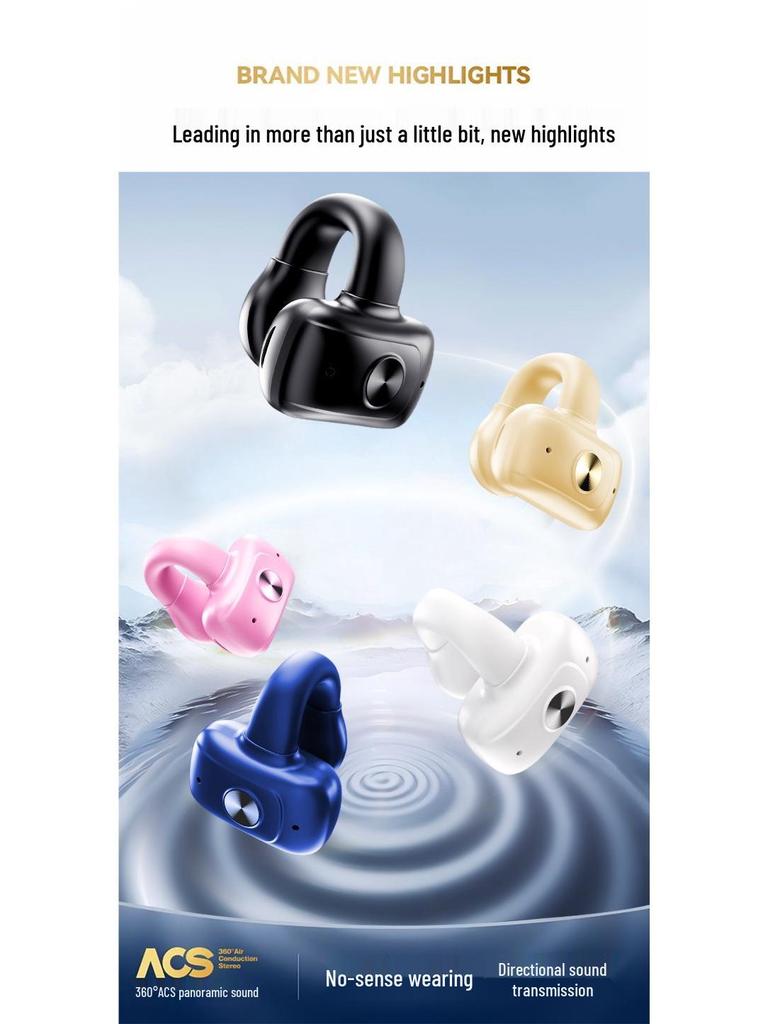 Mini Wireless Bluetooth Ear Clip: Sports Noise-Canceling Earphones with Long Battery Life