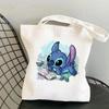 Lilo & Stitch Print Canvas Shoulder Backpack and Shopping Bag