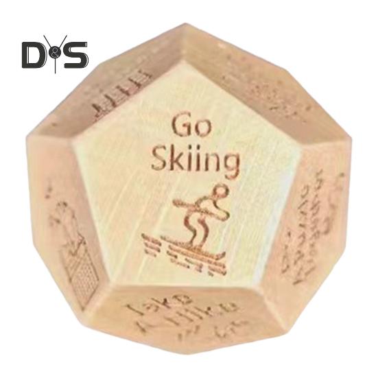 12 Sides Food Decision Dice Wooden Couple Date Night Ideas Dice Portable Dinner Takeaway Decider Dice Adults Girlfriend Boyfriend Date Night Props