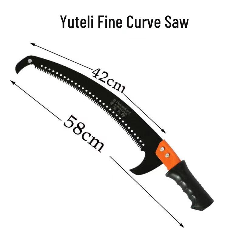 Double Hook High Branch Pruning Saw with Three-Sided Teeth for Garden and Tree Logging