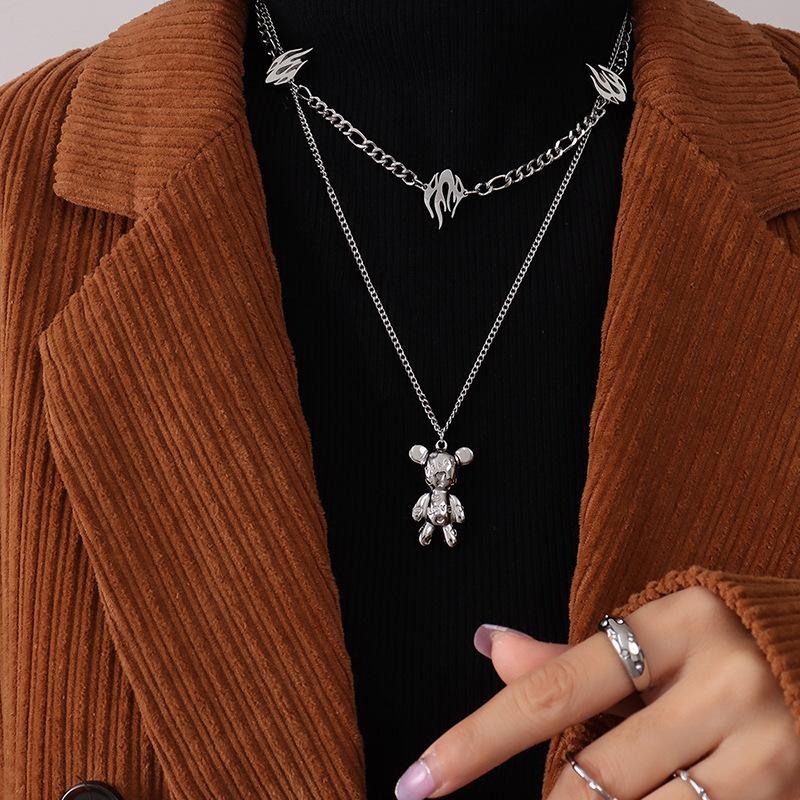 Fashion Punk Style Temperament Personality Necklace Female, Geometric Autumn And Winter Flame Element Collarbone Neck Chain P168