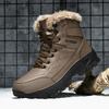 Outdoor Snow Boots Winter Velvet Thickened Warm Men'S Snow Shoes Rubber Sole Cotton Shoes Men