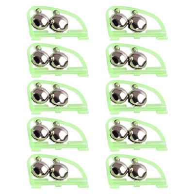 10pcs Night Indicator Double Bells Alarm Glow Arched Fishing Bells Universal Rod Alarm Fishing Bites Baits Fishing Gear