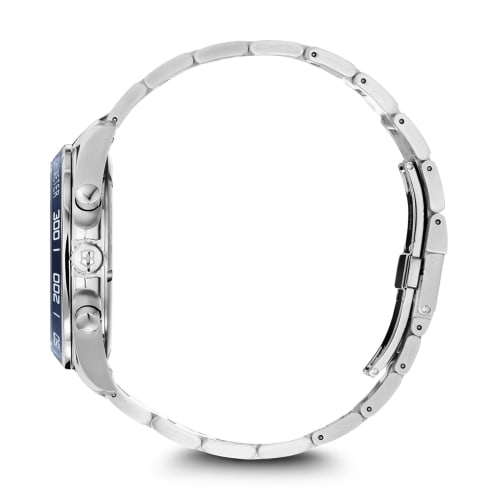 Victorinox Men's Silver Stainless Steel Watch with Tachymeter Chronograph, Swiss Made, FIELDFORCE CLASSIC CHRONO, Gift Item 241901