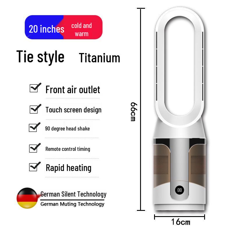Bladeless Silent Ion Air Purifying Fan with Remote - Dual-Use for Hot & Cold