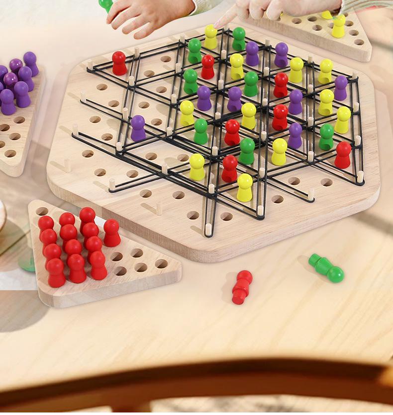 Geometric Triangle Chess Game: Rubber Band Training & Family Interactive Educational Toy