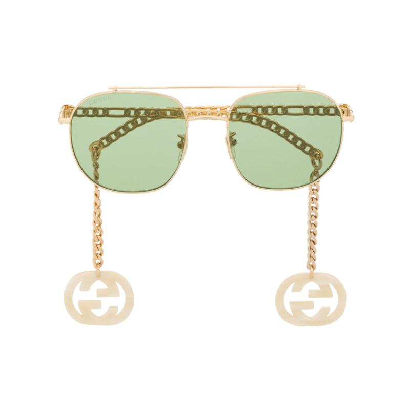 GUCCI Eyewear with chain-edge cat-eye sunglasses and sunglasses