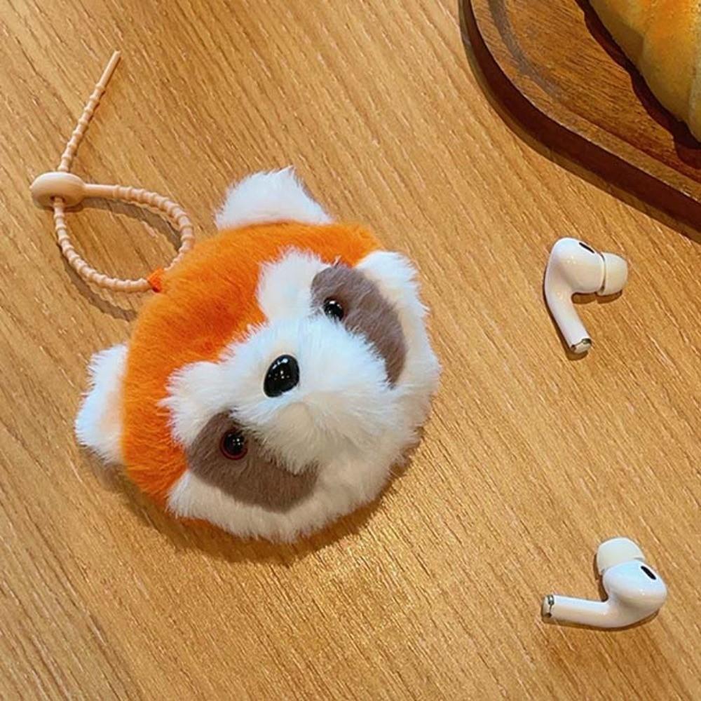 Raccoon Plush Coin Purse Cow Plush Wallet Pendant Headphone Bag Plush Earphone Bag  Change Storage