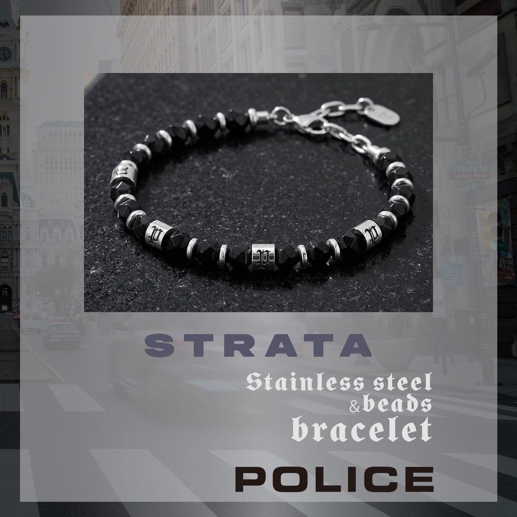 Police STRATA Men's Bracelet GB0083501 - Urban Style Adjustable Jewelry for Men, Includes Gift Box and Paper Bag