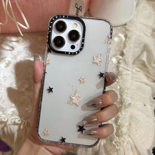 Suitable for iPhone 14 Pro 6.1 inch cute through black star soft TPU protective case