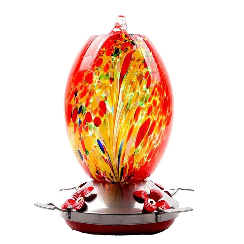 A84E-Hummingbird Feeder, Large Glass Bird Feeder For Outdoor Use With Ant Proof Hooks