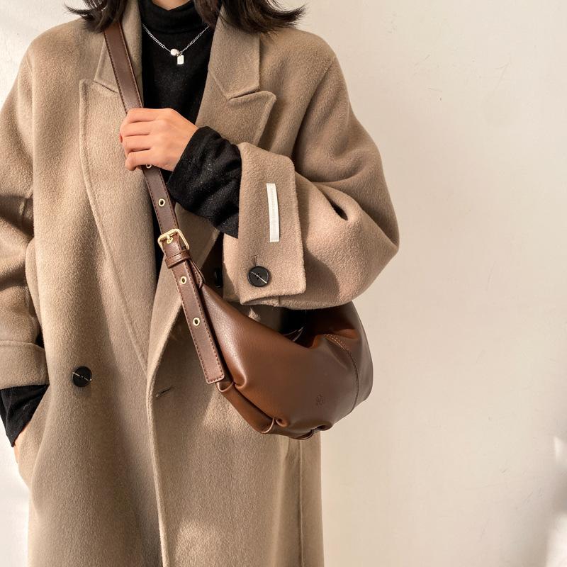 Fashi Women Shoulder Bags Half Mo PU Leather Large Capacity Hobos For Ladies Crossbody Bag Luxury Handbag 2026 Trends Winter