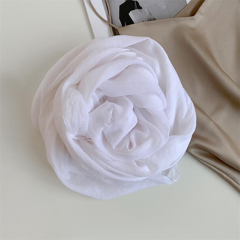 Thin Women's Desert Shawl Color Winning Cotton and Linen Beige Versatile Scarf Xinjiang Travel Sunscreen Scarf