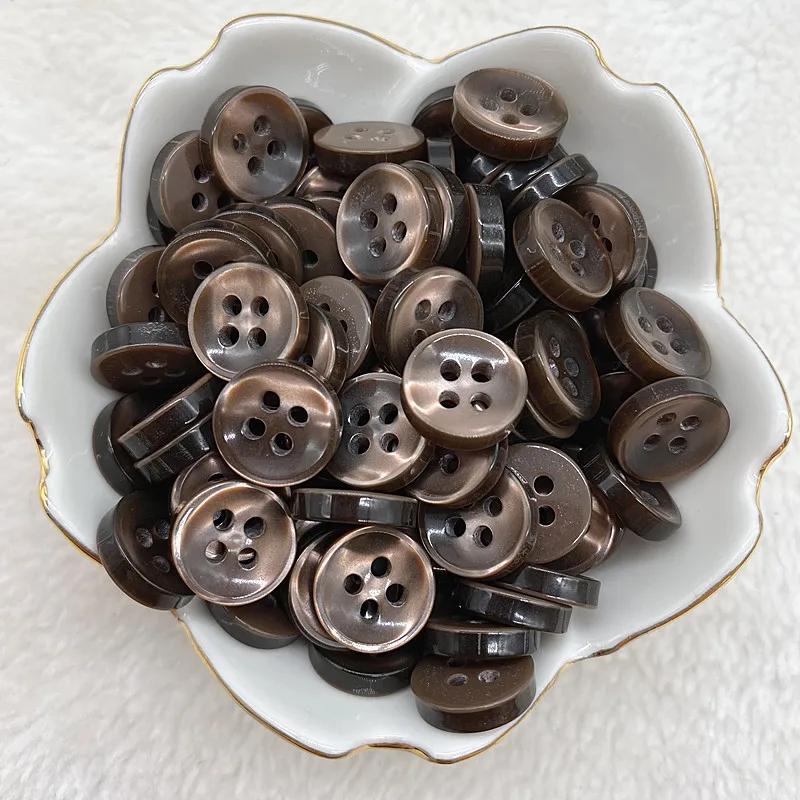 50Pcs 12Mm Color Resin Cat Eye Button Pearllight Bowl Shape Four Eye Button Wedding Decoration Sewing Accessories