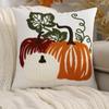 Halloween Pumpkin Pillowcase Embroidered Velvet Pillow Cover Plush Cushion Case Spooky Sofa Decor Cozy Bedroom Accent