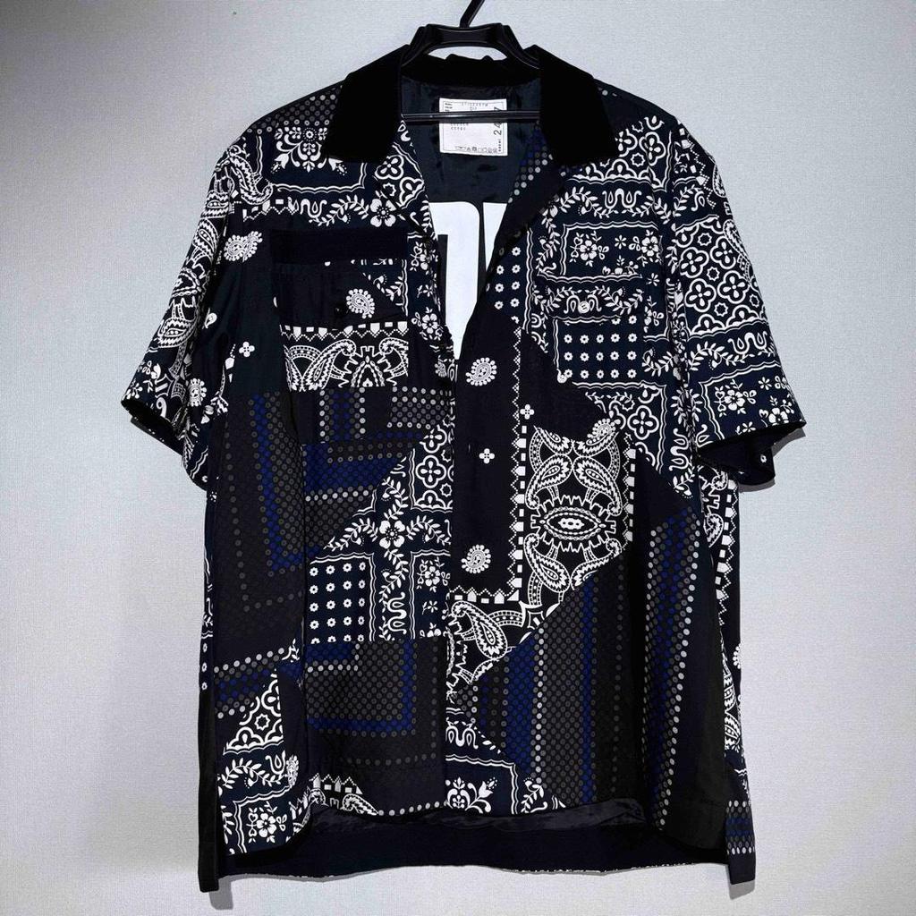 [USED] SACAI Hank Willis Thomas Bandana Mix Short Sleeve Shirt