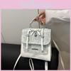 Print Sweet Splicing Design Bow And Lace Decoration Women Casual Shoulder Bags