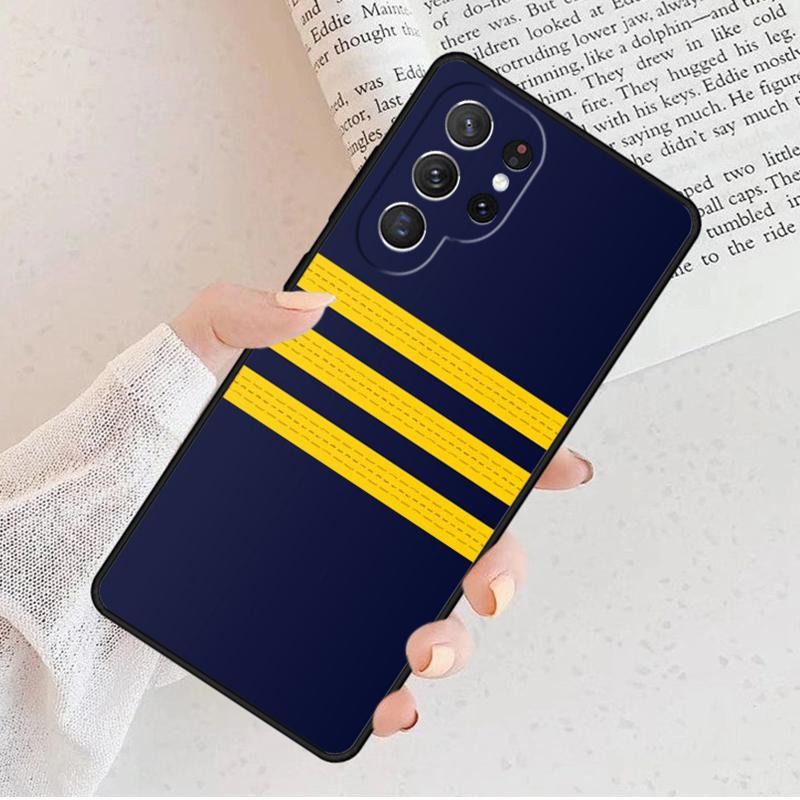 Airplane Pilot Epaulette Phone Case For Samsung Galaxy S23 S21 S20 FE S24 S22 Ultra Note20 S10 S9 S8 Plus A40 A52 A12 A13 A53