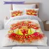 Königliches MUFC Kronen Bettwäsche Steppdecke Set Bettbezug Kissenbezug Heimdekoration Geburtstagsgeschenk (1 Bettbezug + 2 Kissenbezüge, ohne Füllung)