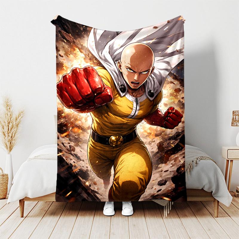 1pc Blanket - One Punch Man Saitama Print Design, Lightweight Blanket for Sofa, Bed- Soft &Warm, Gift for All Seasons