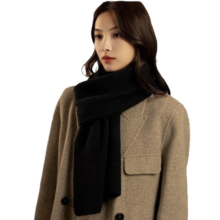 Autumn and winter solid color knitted versatile scarf women's new shawl winter fashion simple high sense warm student scarf