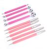9PCS Acrylic Clay Pottery Tool Set Dual-ended Structure Stainless Steel Dotting Tips Double-ended Carving Pens Soft Silicone Tip