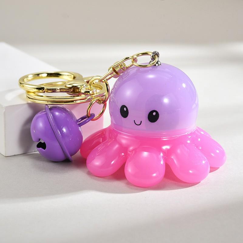 Glowende Octopus Sleutelhanger – Creatieve Acryl Cartoon Hanger voor Koppels