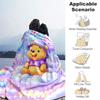 Customiz Name Personality Winnie the Pooh Blanket Soft &Warm Sofa Office Bed Travel Lunch Break Blanket, Gift Suitable All Seasons