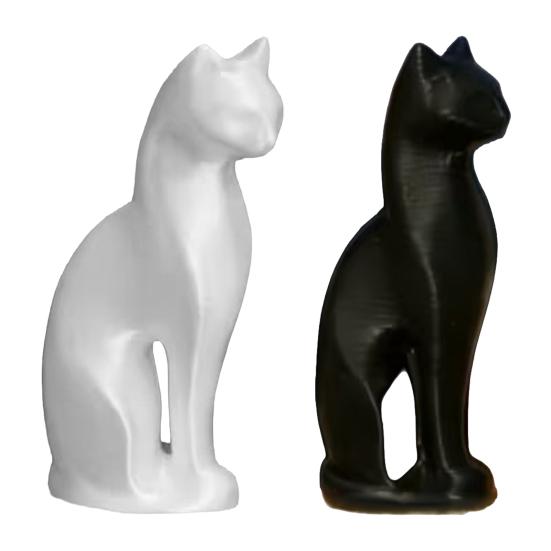 Cat Figurine, 3D Printed Small Cat Sculpture, Collectible Animal Desktop Ornament for Home Shelf Decor, Gifts for Cat Lovers