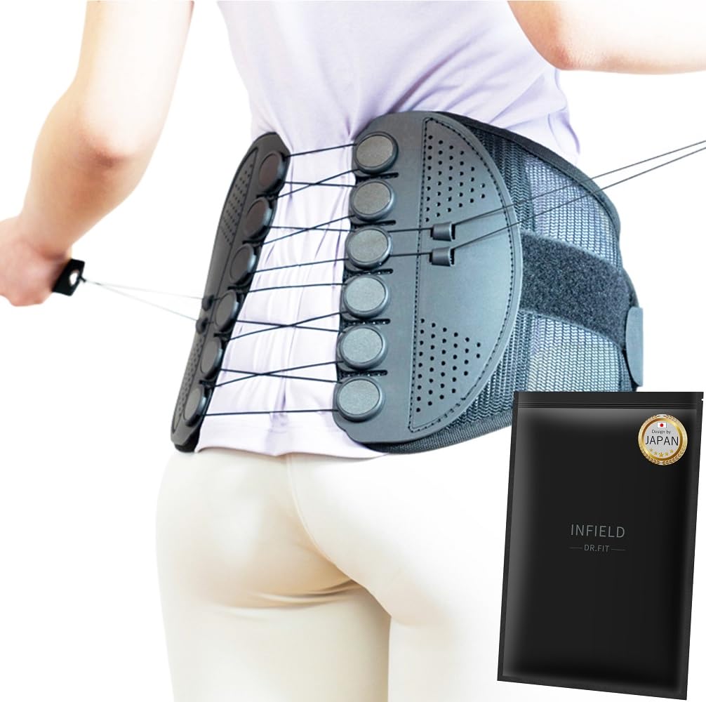 

Корсет с несколькими блоками, получивший высокую оценку от активных профессионалов InField Waist Support Pelvis Posture Belt [Опытные игроки в гольф] (L) чёрный