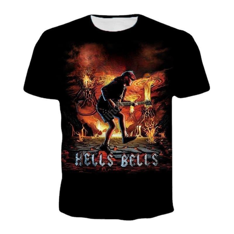 Fashion Men's Band Rock Personality Pop Short Sleeved Printed T-shirt Summer 3D T-shirt