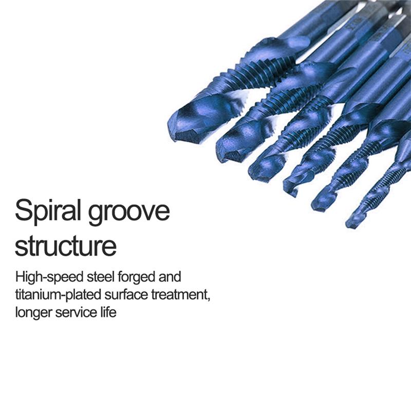A96I-Hex Shank Screw Thread Metric Tap Drill Bits Screw Machine HSS Compound Drill Hand Tools For Metal Steel Wood Plastic