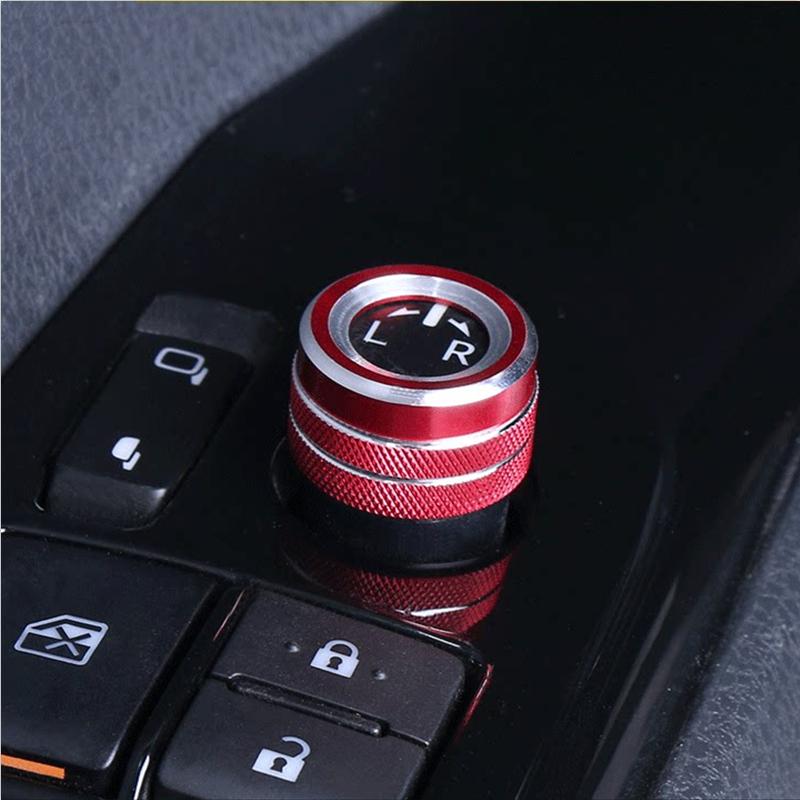 Red Rearview Mirror Adjust Knobs Ring Cover for Toyota Corolla Cross