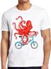 Oktopus auf einem Fahrrad Meme Lustig Vintage Stil Kult Musik Geschenk T-Shirt T-Shirt M653