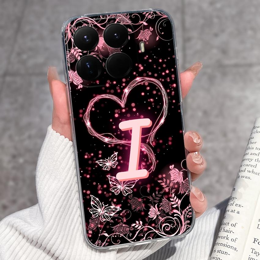 Für Xiaomi 15T 14T 12T 15 14 13 12 Pro 12X 12S 5G Wunderschöne Schmetterlingsbuchstaben Handyhüllen Transparentes Silikon Rutschfeste Rückseitenabdeckungen Für Xiaomi Hülle