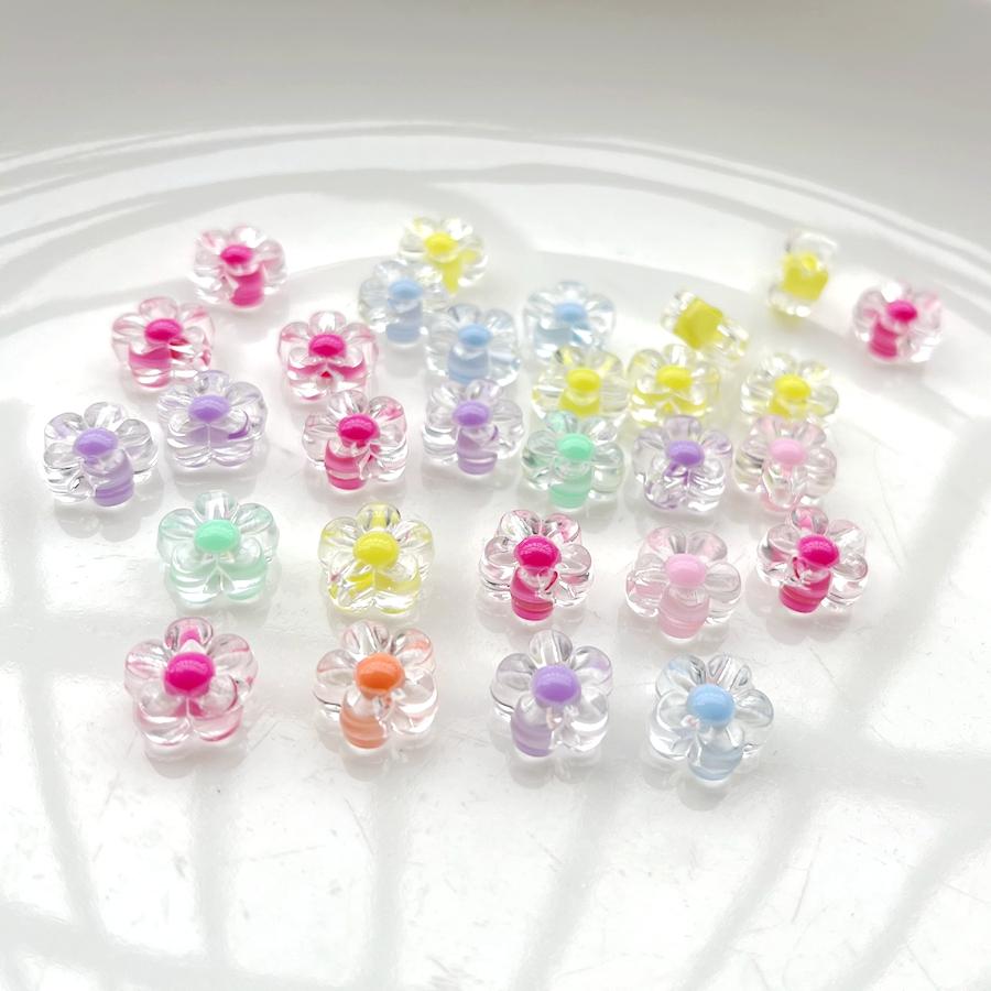 

30 штук разноцветных хрустальных бусин-цветочков, подходящих для самостоятельного изготовления украшений для волос, браслетов, ожерелий, бус разноцветный