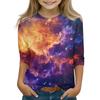 Magliette stampate per ragazze giovani 5-16 anni Girocollo Maniche 3/4 Magliette Top Trendy Outfit T-shirt