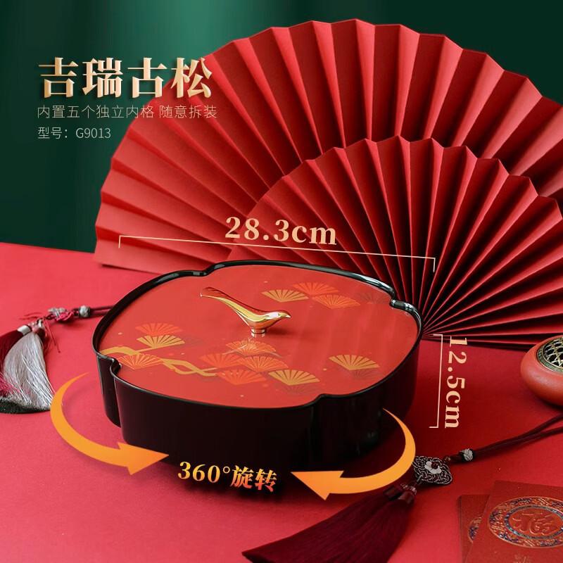 Auspicious Rotating Five-Compartment Snack Box