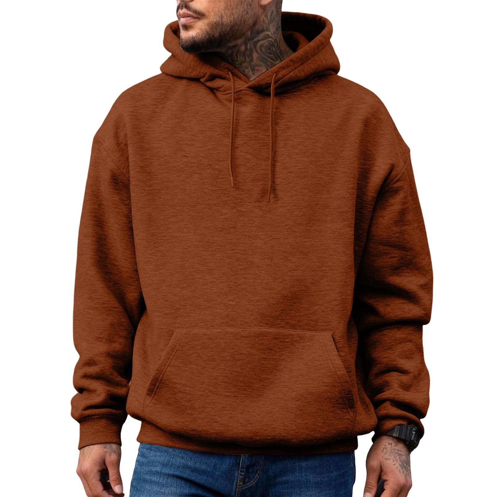 

Men s Japanese Hoodie American Color Long Sleeves Hooded Hood Hoodie Hoodie M кавовий
