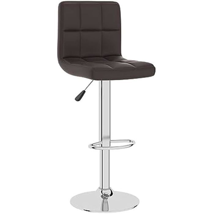 Tabouret de Bar - VIDAXL - Chaise Pivotante - Similicuir Marron - Réglable en Hauteur - 360°