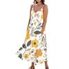 Women's Casual Tie- Floral Print Sleeveless Pocket Dress