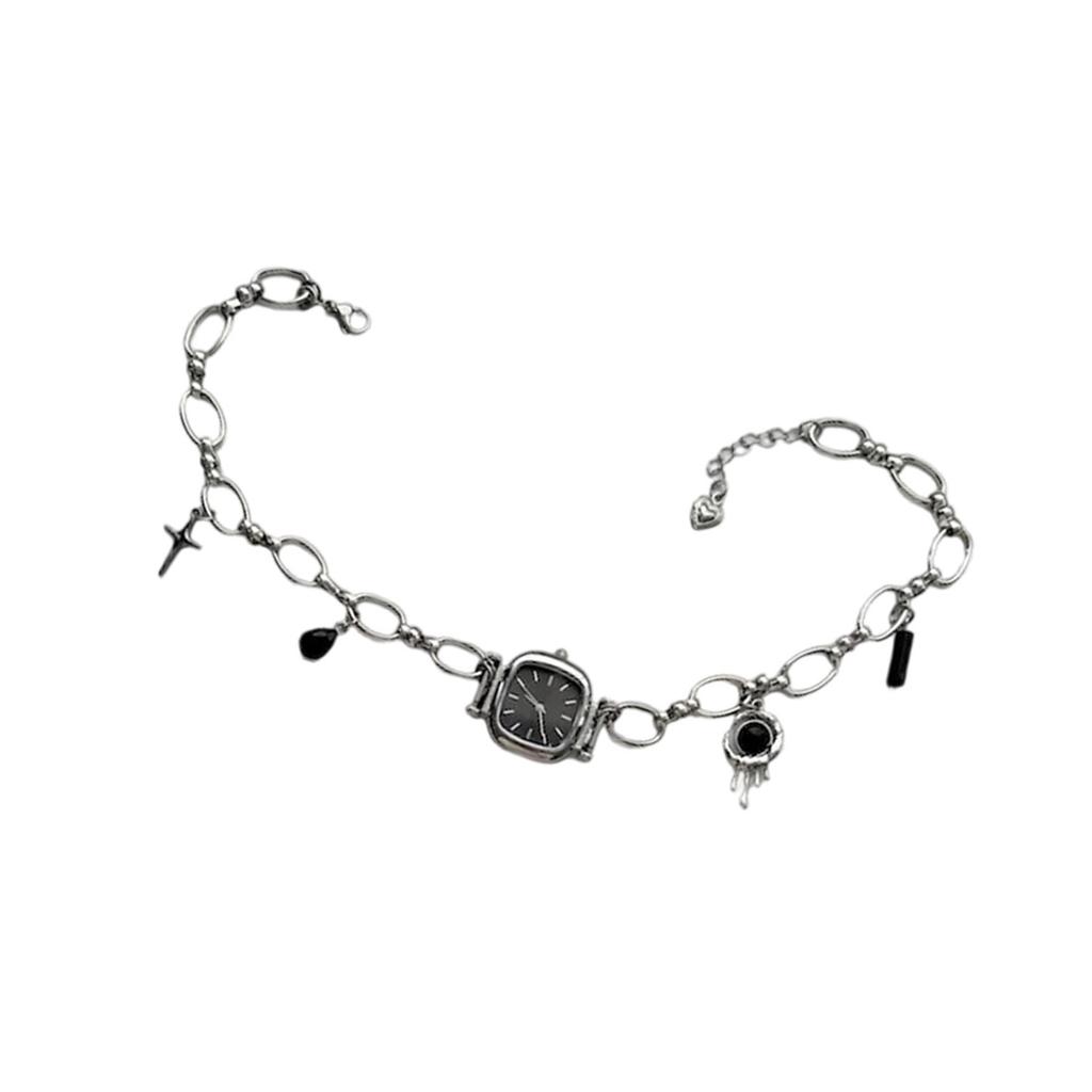 Artistic Heavy Duty Unisex Watch Pendant Necklace Alloy Construction Clavicle Chain Vintage Style Neckwear Jewelry
