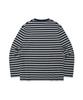 WACKY WILLY Small Logo Stripe Long Sleeve Navy