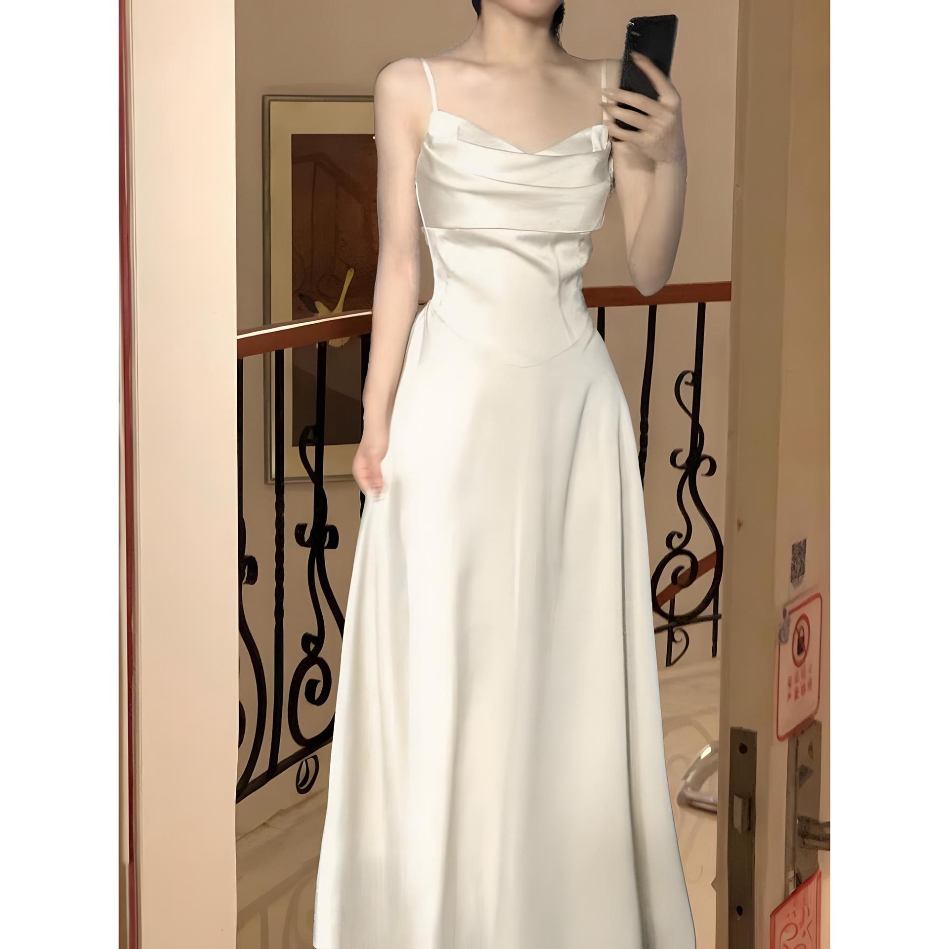 

Платье банкетное легкое платье красивая талия тонкая юбка-зонт женское летнее темперамент XL- (recommended 110-60kg)