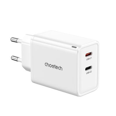 GaN 2x USBC PD 65W White Wall Charger