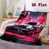 Black Sports Car Art 2D Flat Pattern Flannel Blanket High quality All Seasons Warmth and Comfort Perfect for Christmas Gifts.MMT0918155