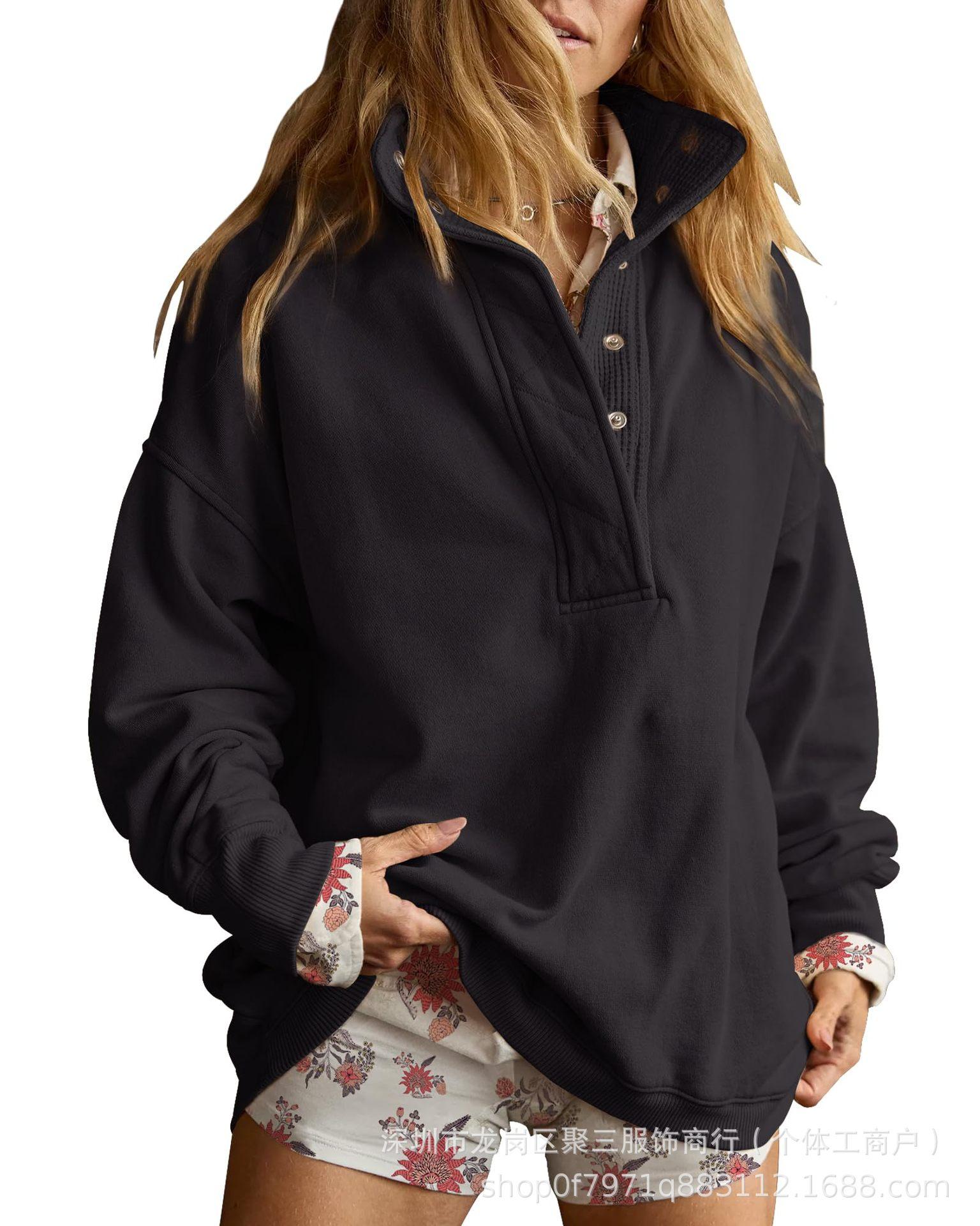 Women Long Sleeve Stand Collar Thermal Base Shirt Versatile Top S