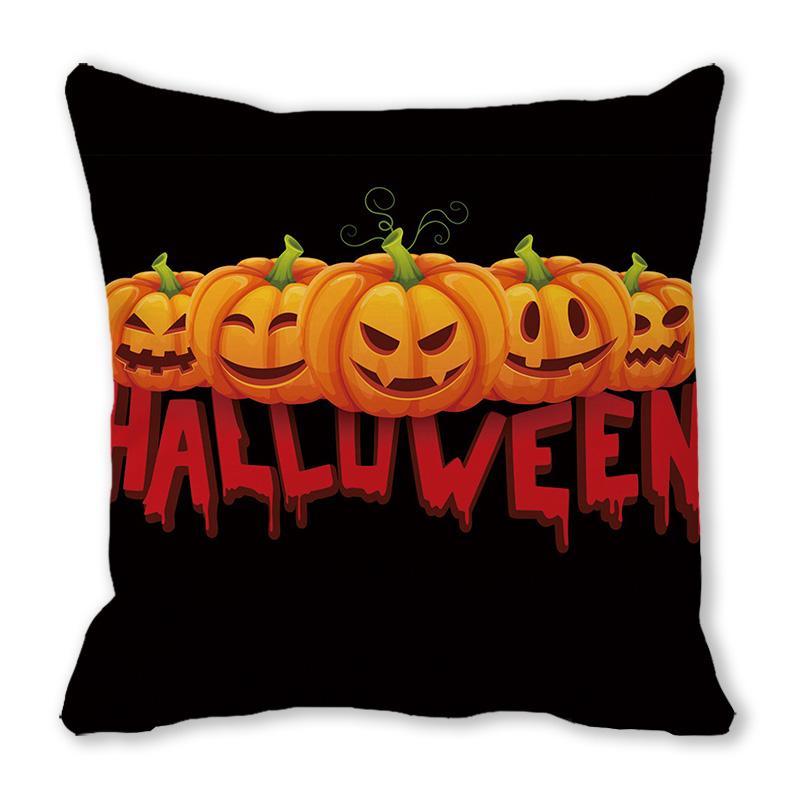 Home Decor Happy Halloween Cushion Cover Pumpkin Print Decorative Pillowcase Demon Cushion Cover 45x45cm Funda De Almohada