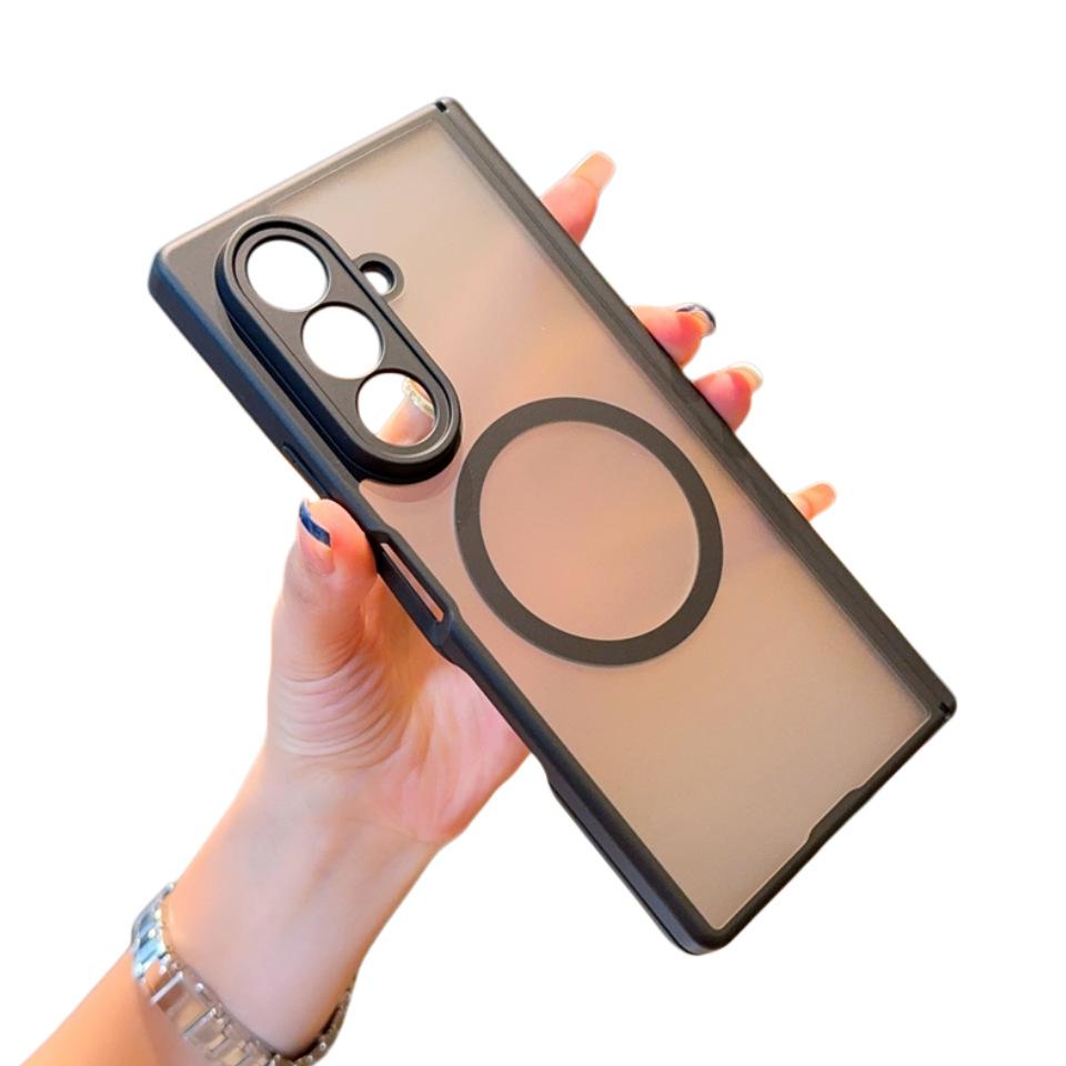 Applicable To Samsung Zfold1 Mobile Phone Case Magnetic Charging W11 Dual Central Axis FOLD1 Lens  Skin Matte Case